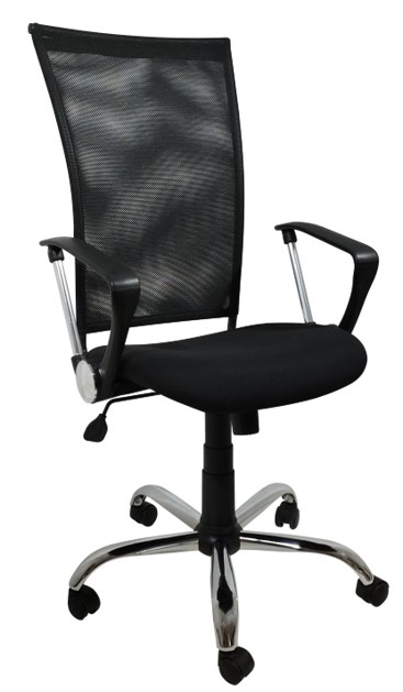 Крісло офісне ТОВ СМФ ПРЕСТИЖ Аеро Люкс сітка чорна на хромованій хрестовині